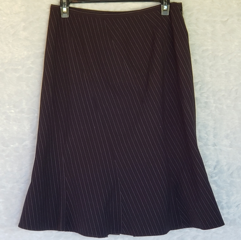 Black & White Pinstripe Fit & Flare Skirt Size 8